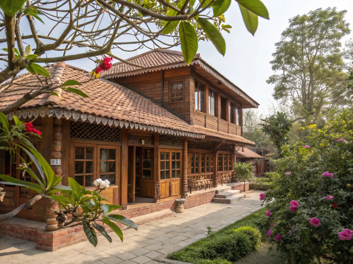 A cozy guesthouse near a famous Shiva temple, illustrating the convenience and cultural immersion offered by StayShivay.
